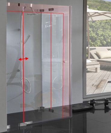 Duschkabine Glas Sondermaß mit Pendel Schwingtüren von Combia