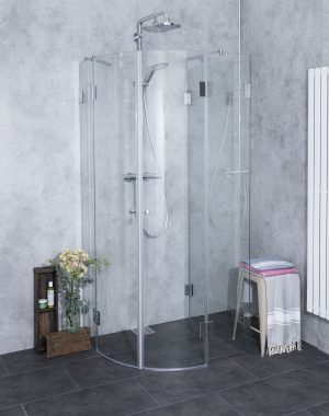 3 Seiten Rund Duschkabine Klarglas Chrom H 195cm Combia Au2v