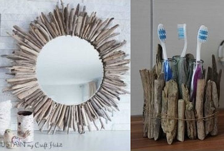 dekoideen aus treibholz für das badezimmer