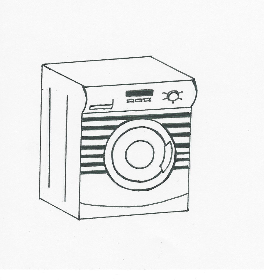 Waschmaschine mit Streifen