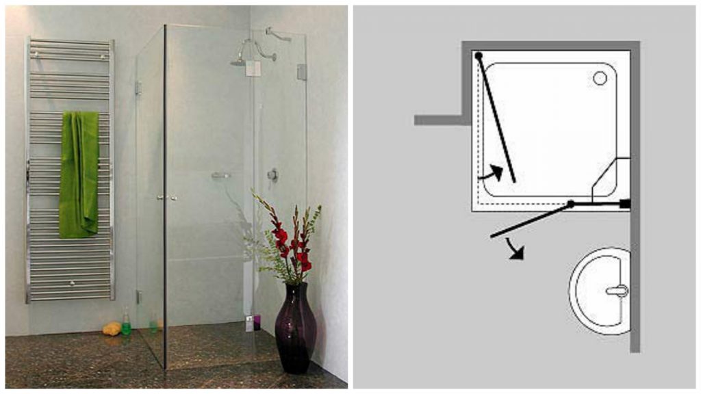 Dusche mit Innentür