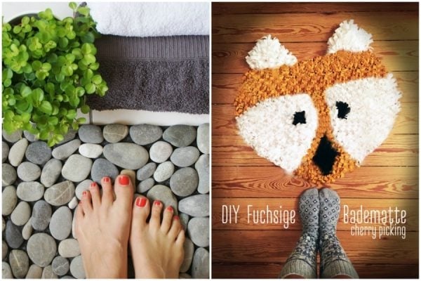 Steinmatte und Fuchs-Badematte