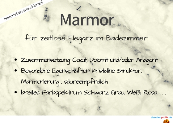 Eigenschaften von Marmor als Steckbrief