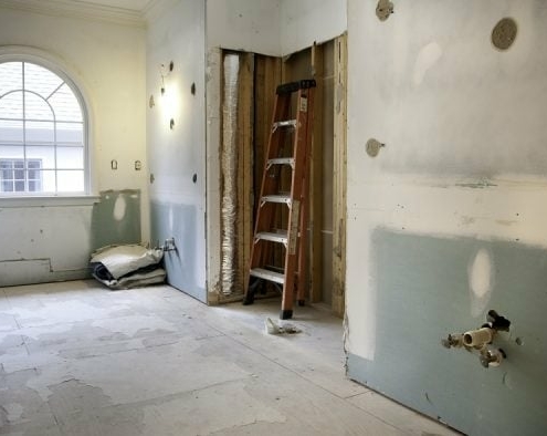 Badezimmer wird im Trockenbau saniert