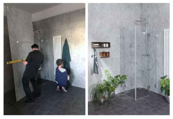 Moderne und hochwertige Dusche im Badezimmer