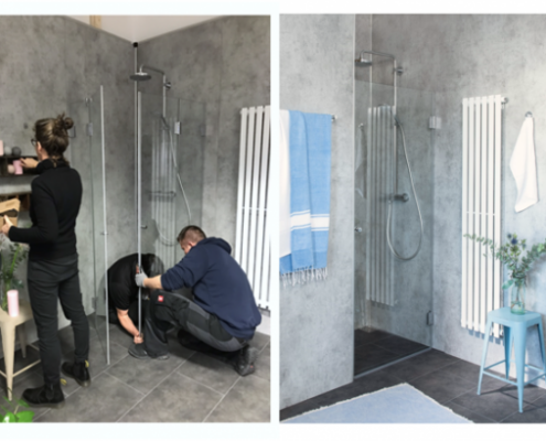 Modernes Badezimmer-Design mit Nischendusche