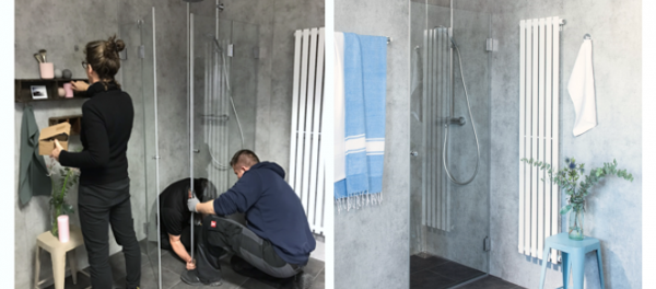 Modernes Badezimmer-Design mit Nischendusche