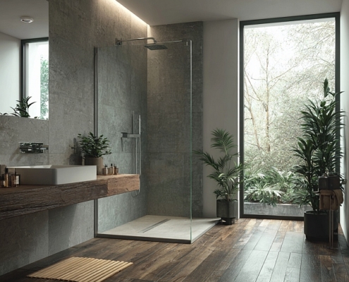 badezimmer mit offener dusche walk in