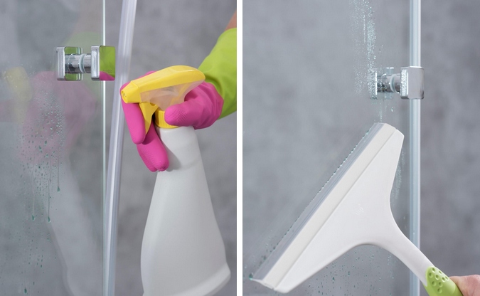 duschen-pflege pflege der dusche mit abzieher