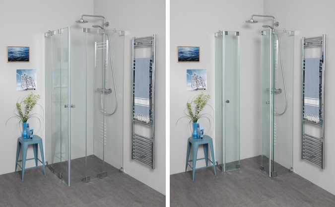 eckdusche mit 2 falttueren