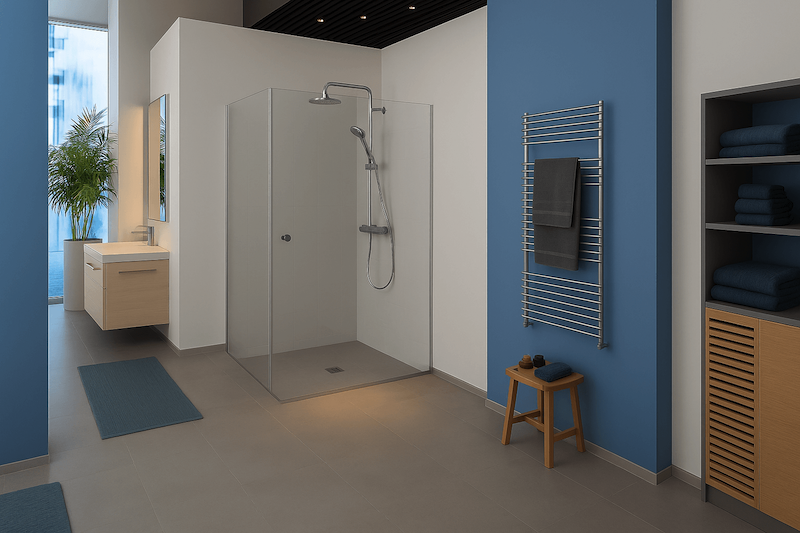 Beispielfoto blaue Wand