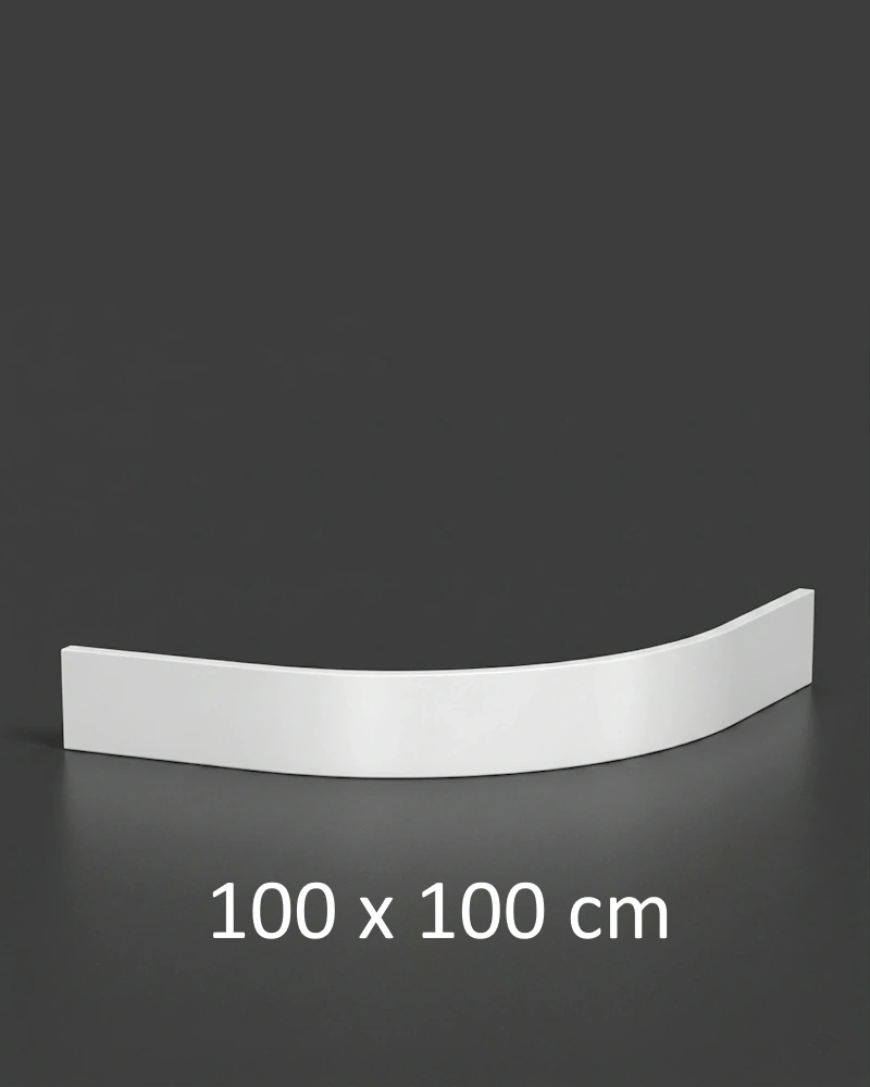 Schürze für Duschwanne weiß Viertelkreis 100x100cm