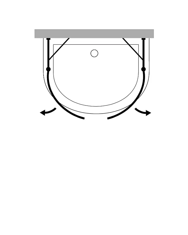 Halbkreis-Dusche mit 2 Türen