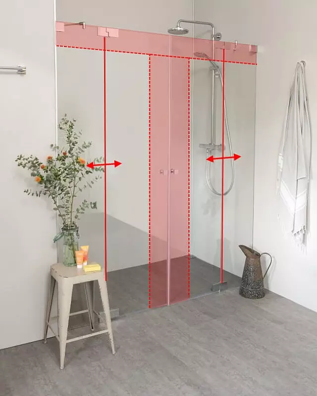 Nischendusche mit Doppelpendeltür nach Maß