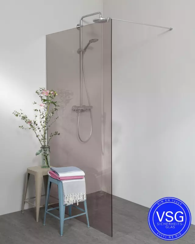 VSG Duschwand mit Klemmprofil Maßanfertigung