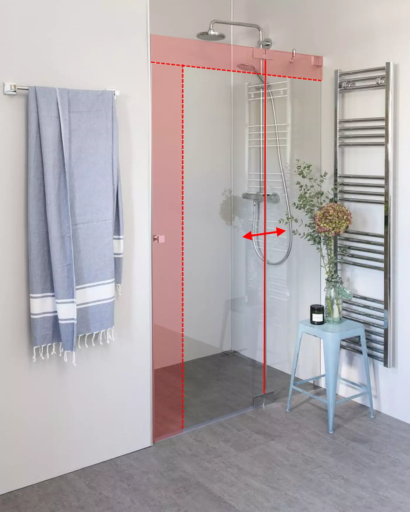 Nischendusche mit Pendeltür nach Maß