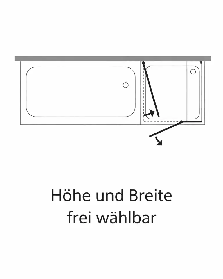 U-Form Duschabtrennung nach Maß U-Dusche