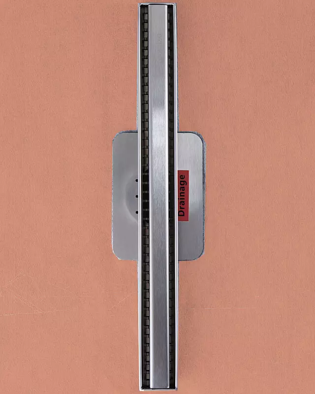 Duschrinne kürzbar, drehbarer Ablauf in der Mitte, Länge 90-160 cm
