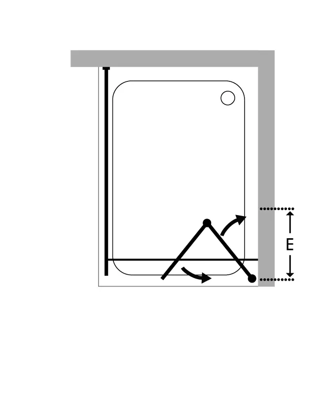 Große Eckdusche mit Falttür & Festwand
