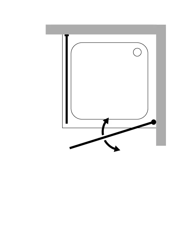 Teilgerahmte Eckdusche nach Maß mit Pendeltür an Wand und Festwand