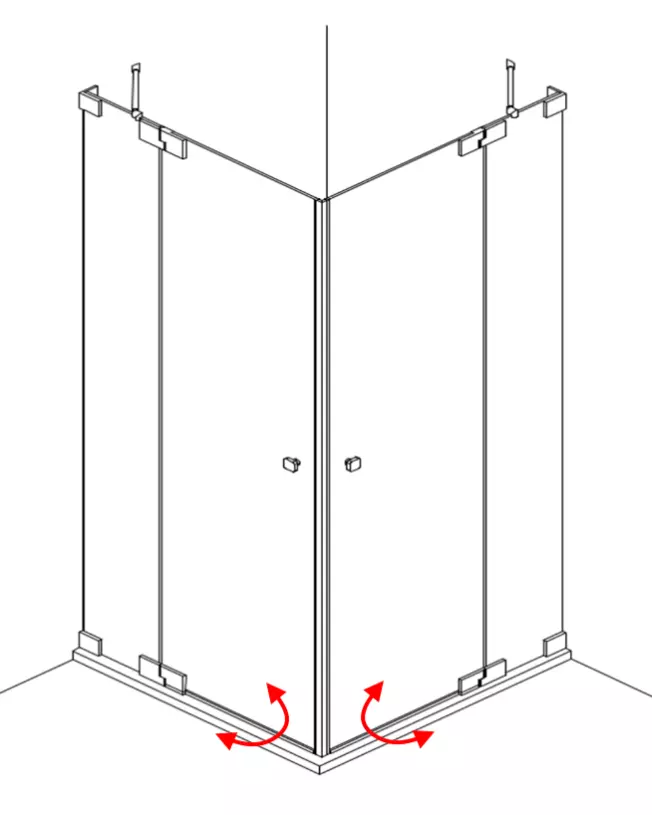 Eckdusche, Duschecken, Eckkabine, Glaswand, Schiebetür
