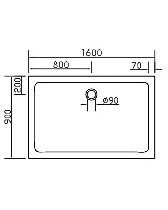 Antirutsch Duschwanne 160x90cm flach auch bodengleich
