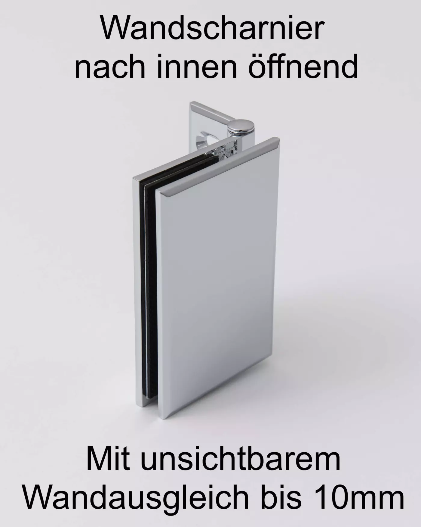 Eckdusche mit Innentür und voll öffnender Tür