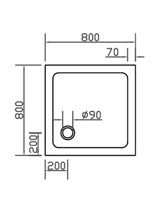Eckdusche 80x80 mit 2 Pendeltüren an Wand & Duschwanne