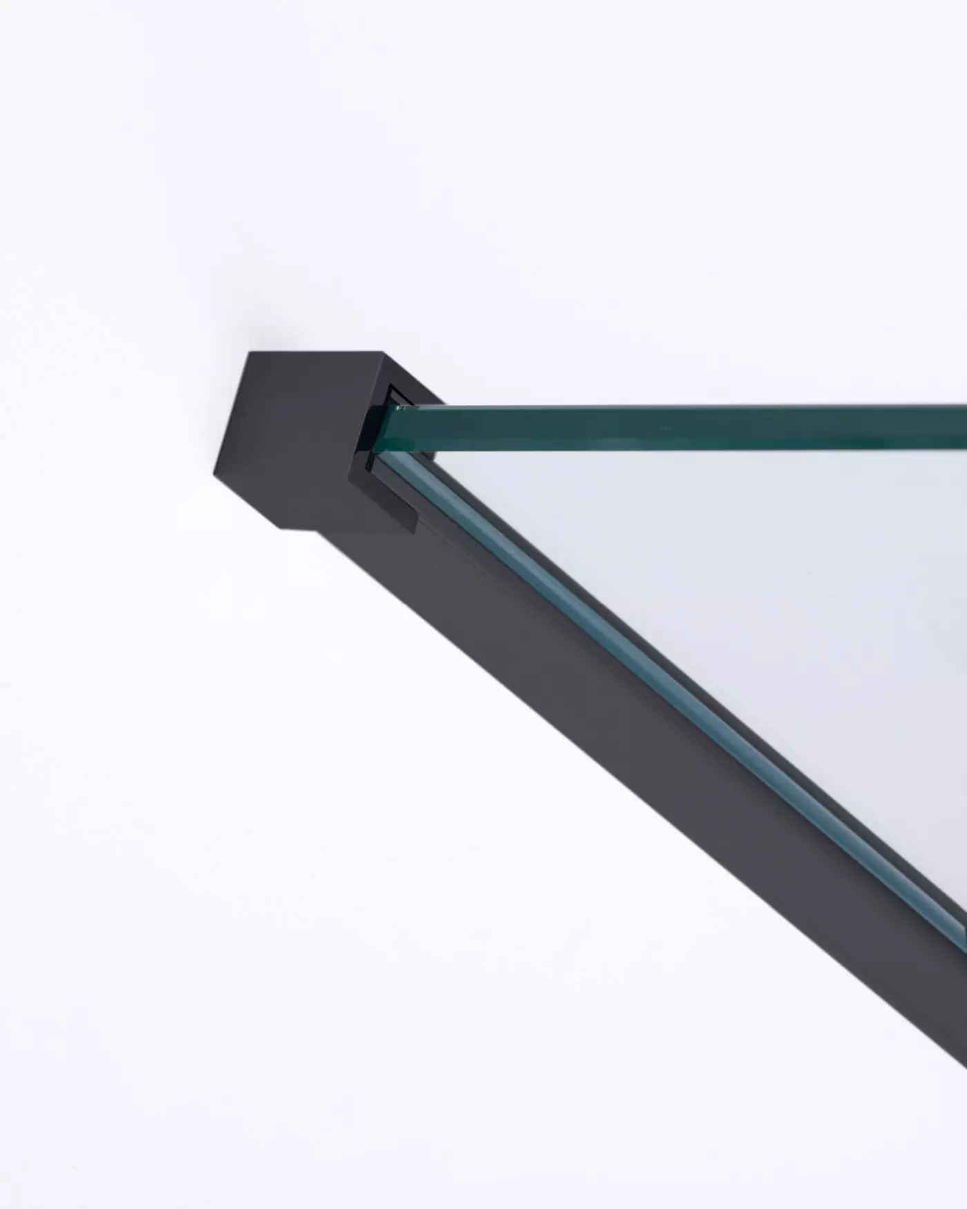 Teilgerahmte Eckdusche100x90 Pendeltür an Festteil und Festwand & Duschwanne