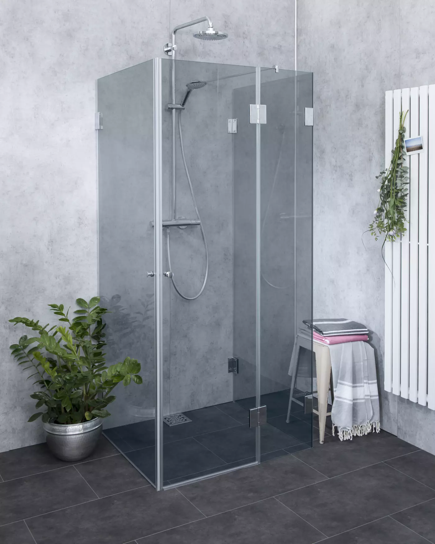 U-Form Duschabtrennung nach Maß U-Dusche