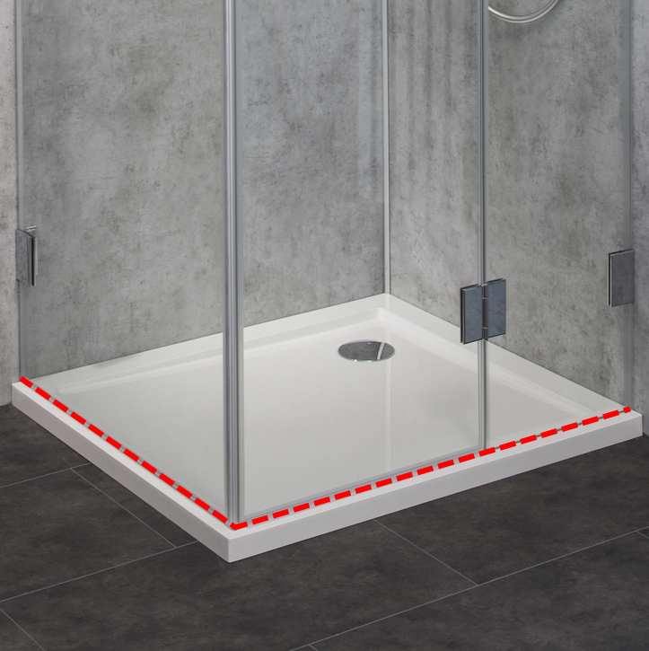 dusche auf duschwanne messen