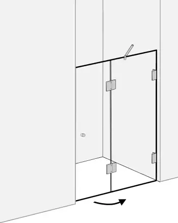 Duschabtrennung für Nische 120-140cm
