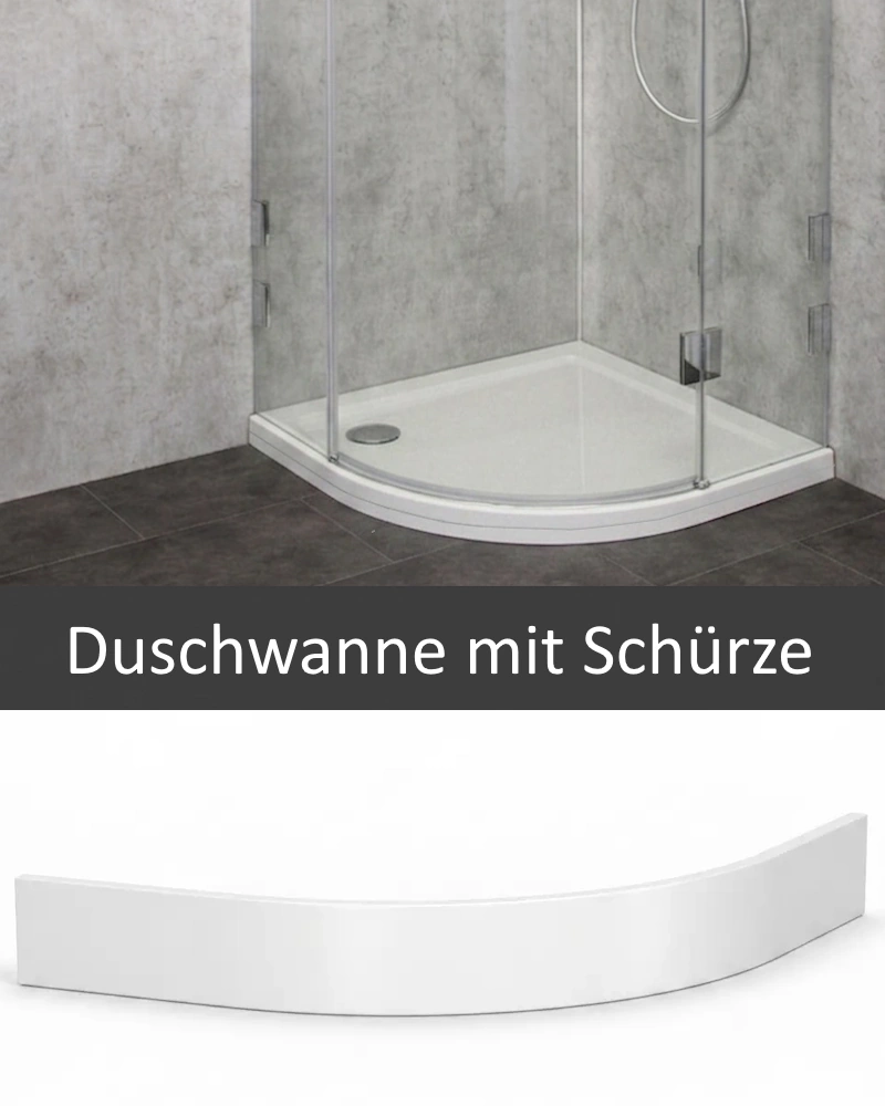 Schürze für Duschwanne weiß Viertelkreis 90x90cm
