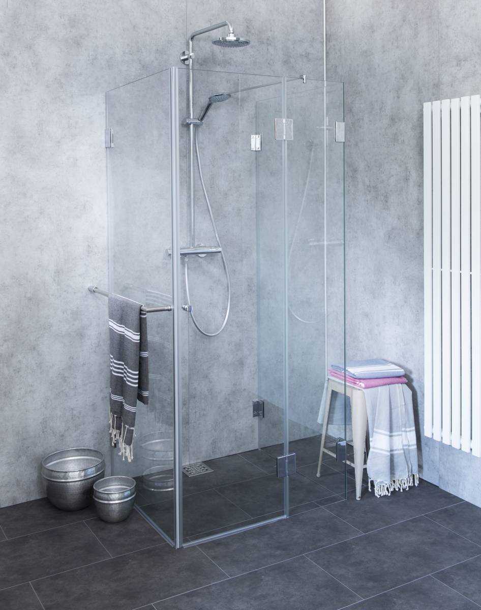 Dusche U-Form aus Glas Dusche freistehend