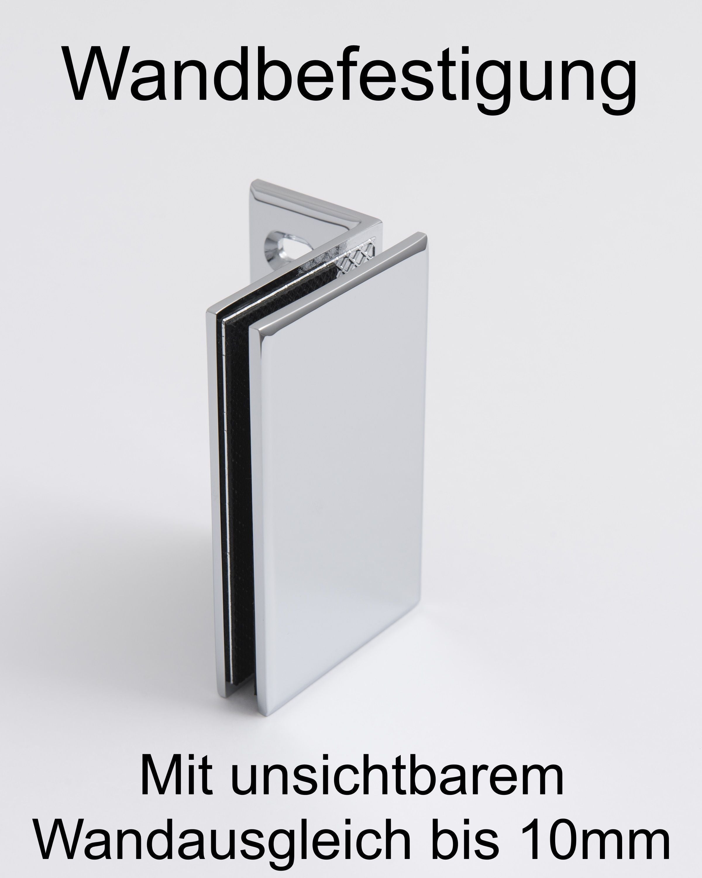 Eckdusche 80x90 mit Festwand & Tür an Wand