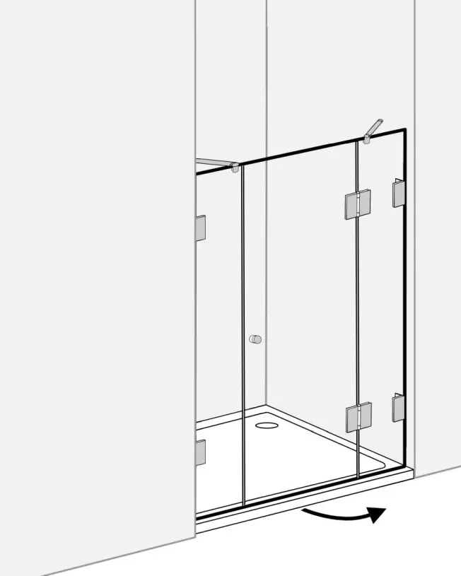 Duschabtrennung für große Nische ab 120 cm