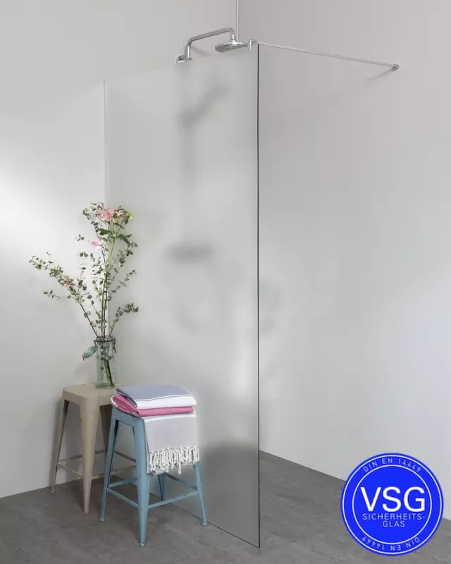 VSG Duschwand mit Klemmprofil Maßanfertigung