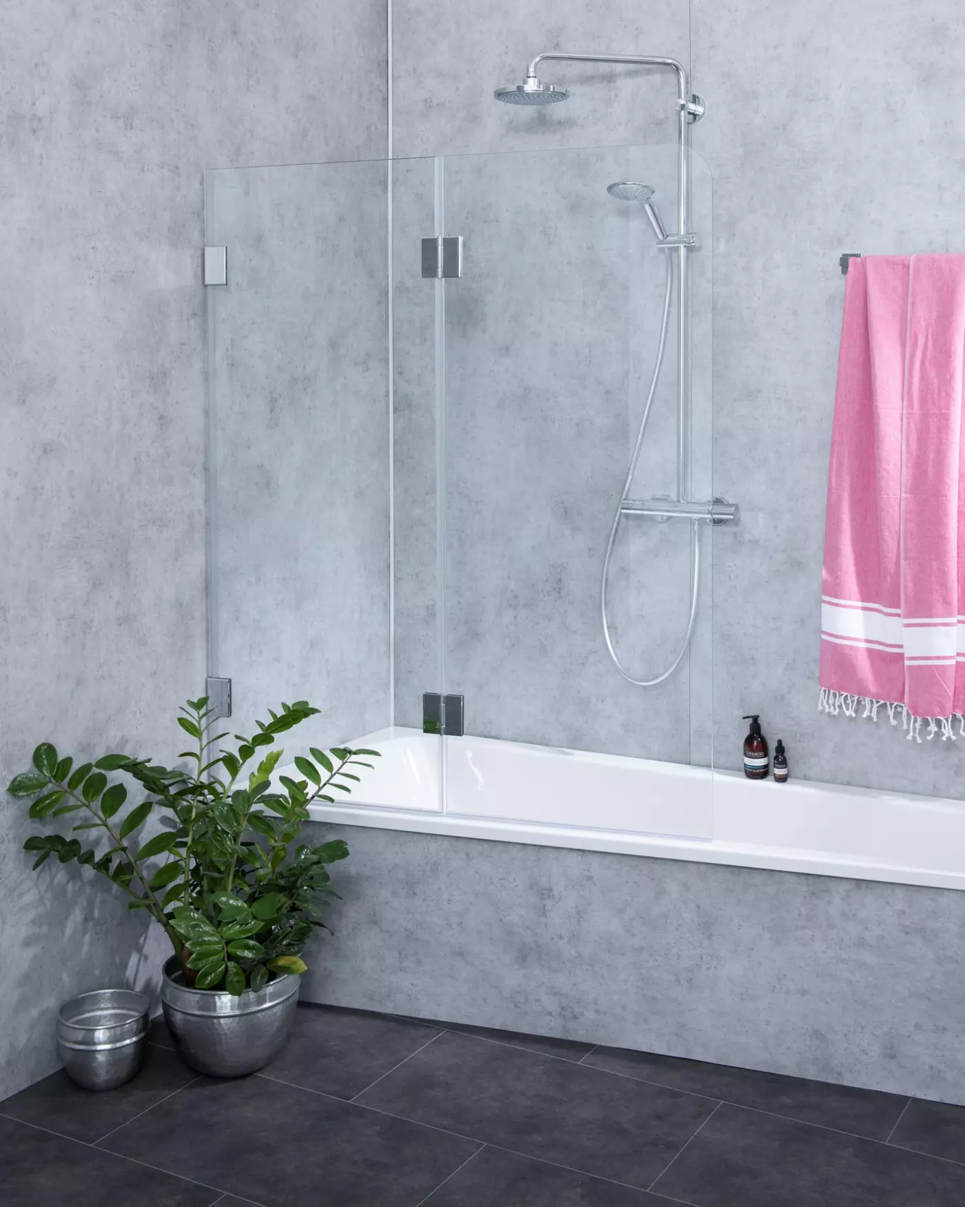 Badewannenaufsatz 2 Flügel Höhe 150cm