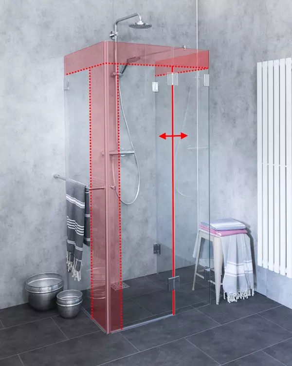 u-form dusche nach mass