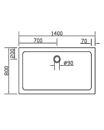 Rechteck Duschwanne 140x80 cm flach auch bodengleich Antirutsch