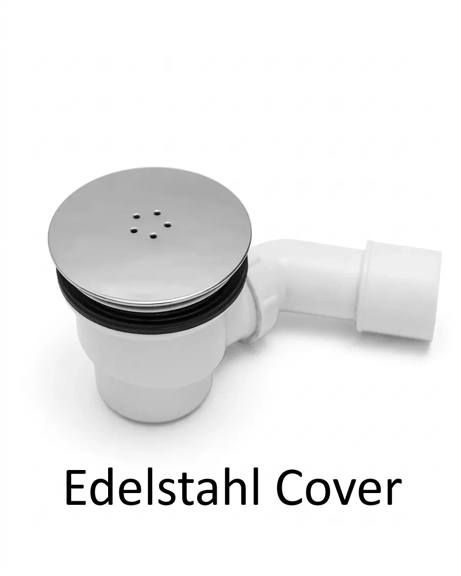 Ablaufgarnitur Duschwanne mit Edelstahl Abdeckung chrom