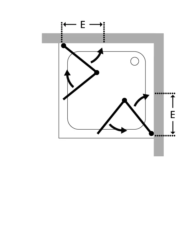 Eckdusche 90x90 mit 2 Falttüren Höhe 173cm & Duschwanne