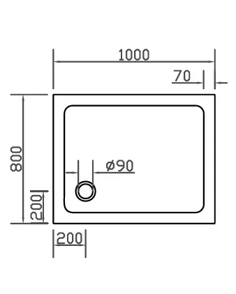 Rechteck Duschwanne 100x80 cm flach auch bodengleich Antirutsch