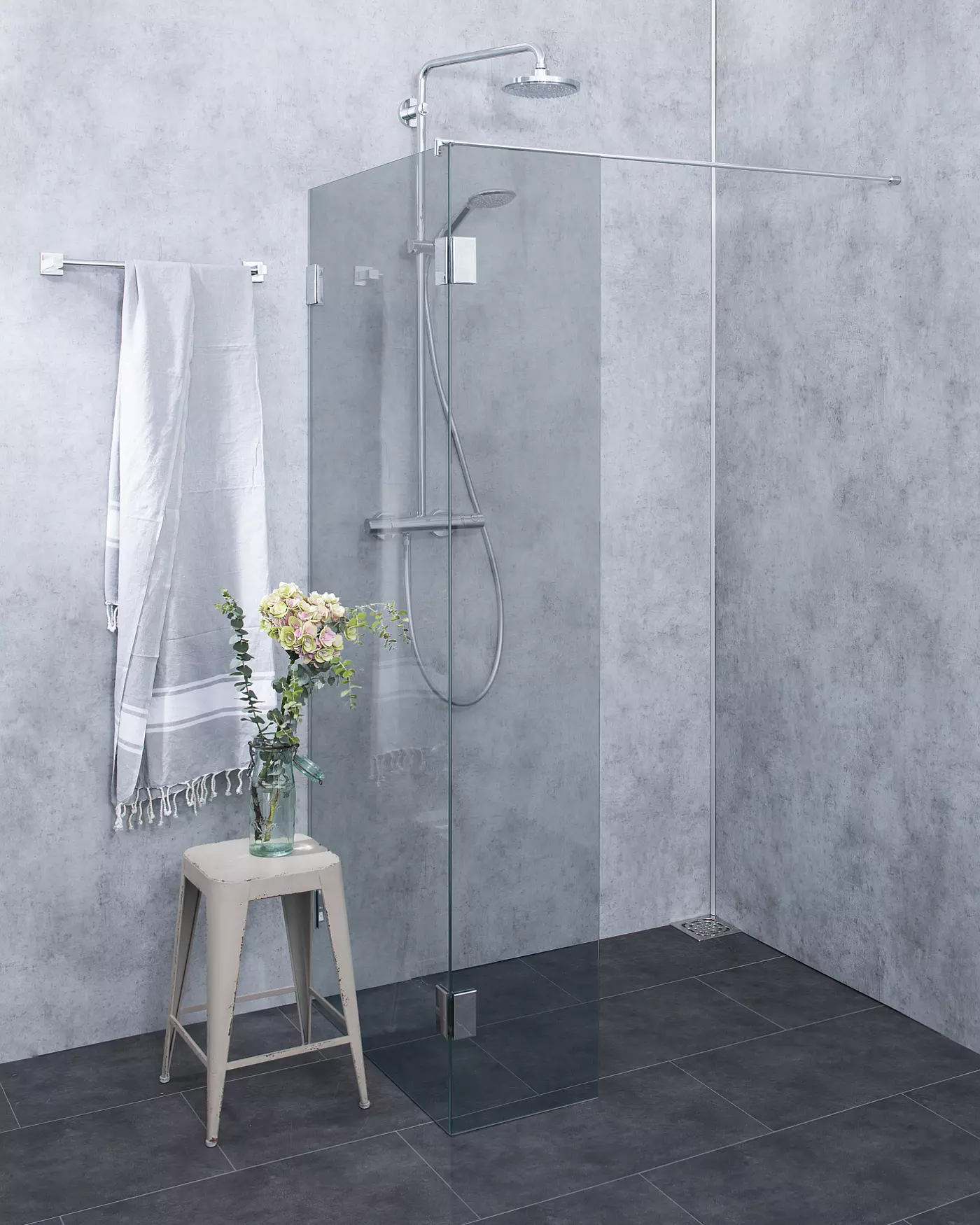 Duschwand Sondermaße Walk-in Glas
