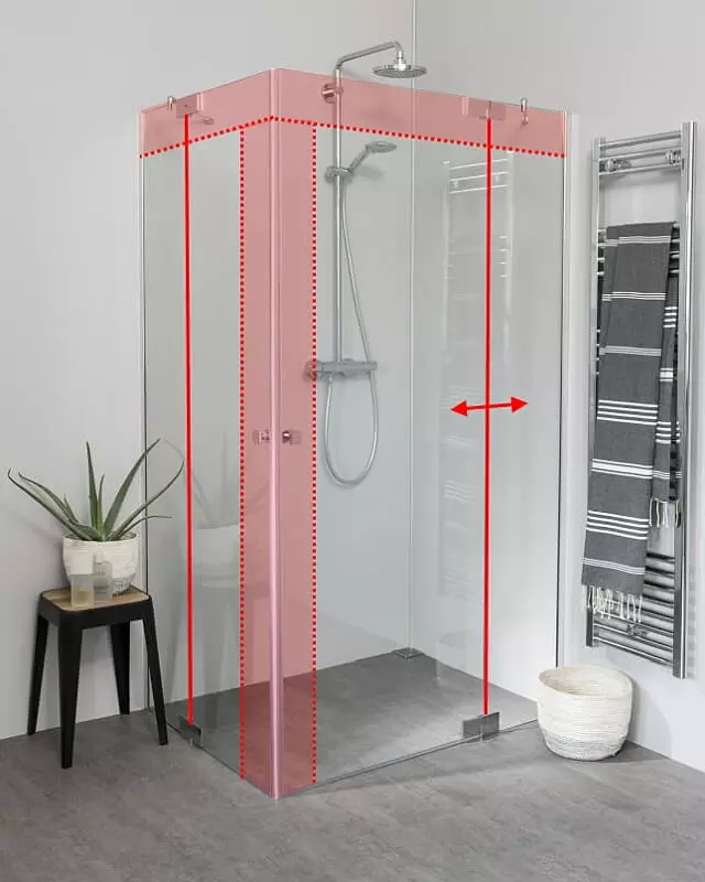 Duschkabine, Eckdusche, Glasdusche, Sicherheitsglas, Duschtür