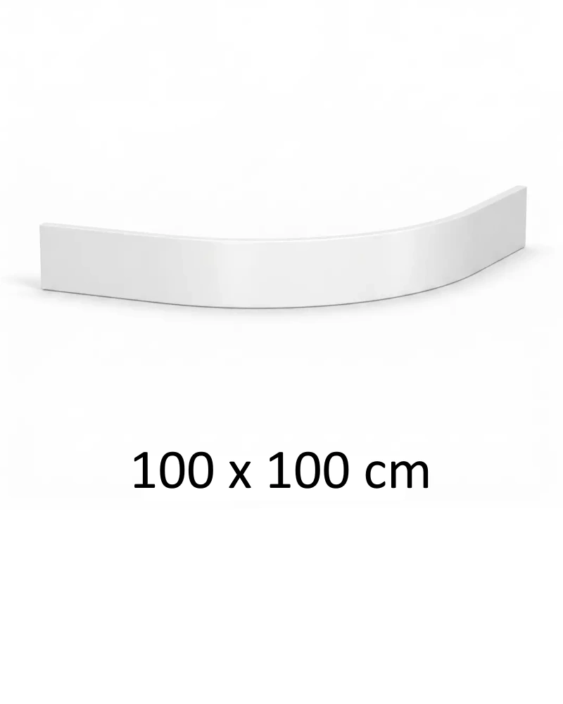 Schürze für Duschwanne weiß Viertelkreis 100x100cm
