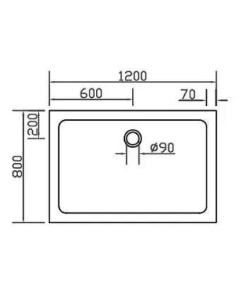 Rechteck Duschwanne 120x80cm flach auch bodengleich Antirutsch