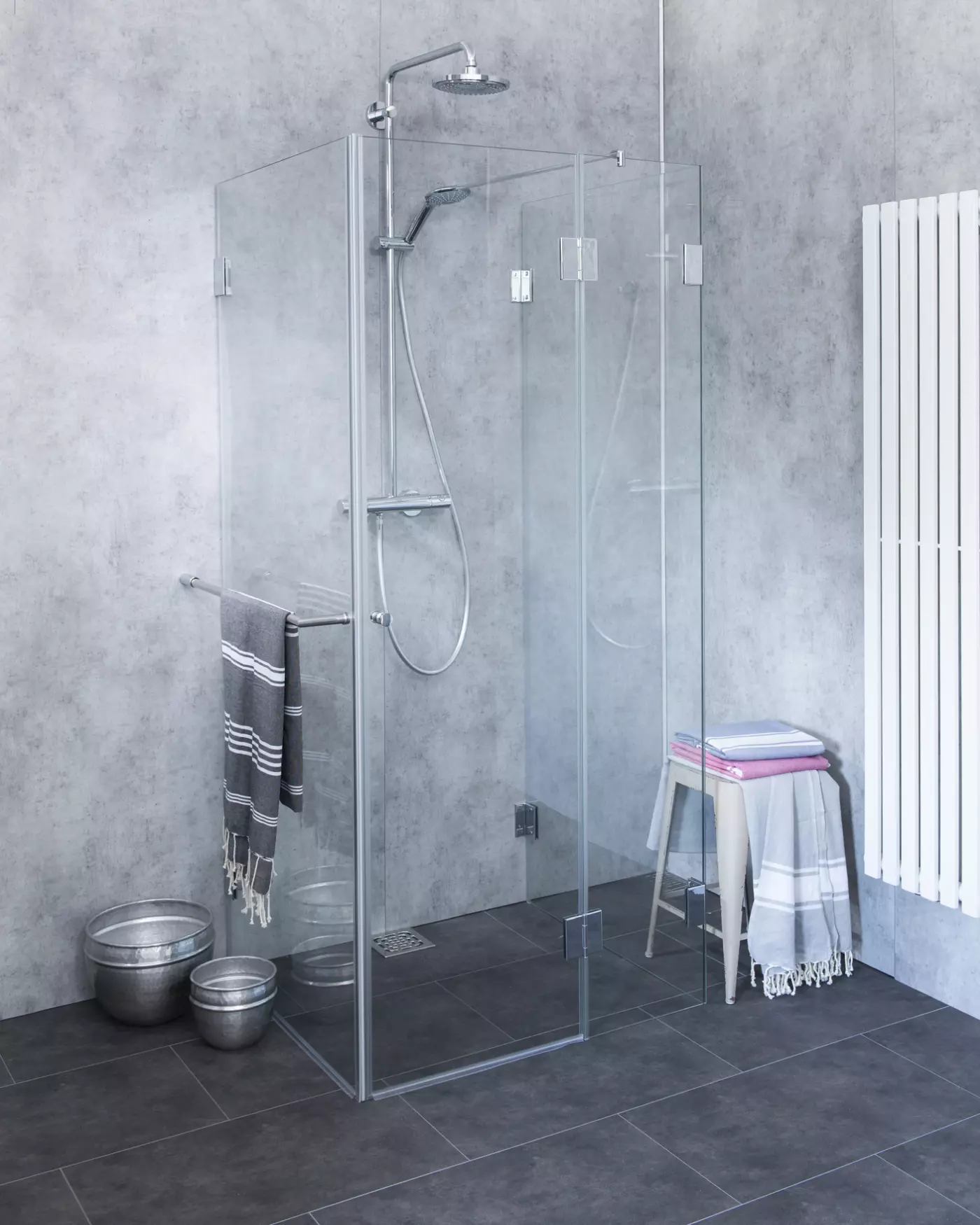 Bündige 3-Seiten U-Dusche mit 1 Tür