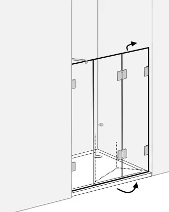Falt-Duschabtrennung für Nische ab 100cm