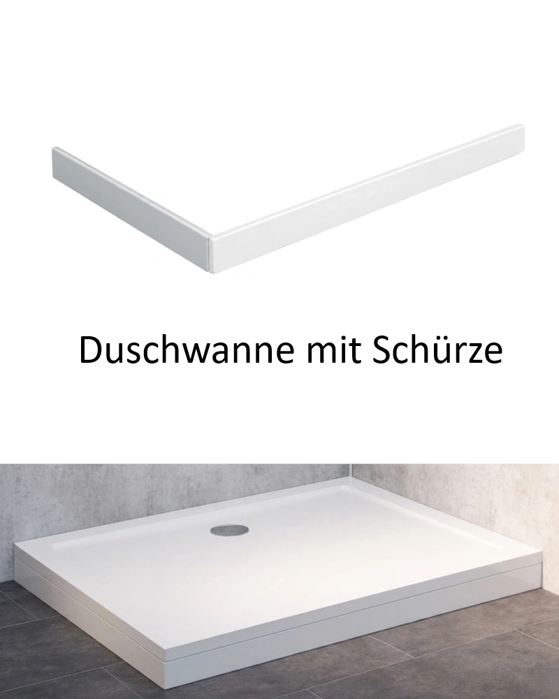 Schürze für Duschwanne weiß Rechteck 100x100cm